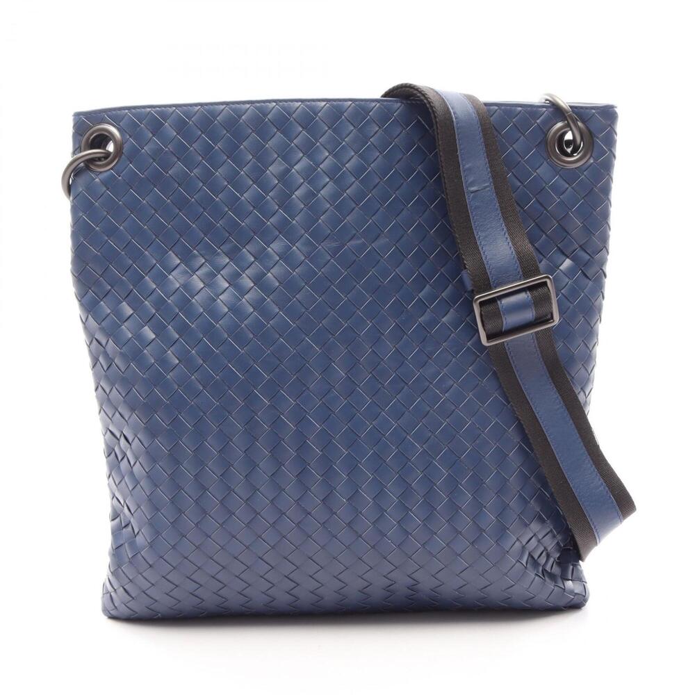 Bottega Veneta Intrecciato Shoulder Bag/Handbag, Leather, Men's, Blue